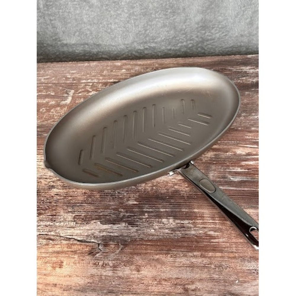 Oval Grill Pan Heavy Duty Cast Aluminum Nonstick Stovetop Cooking